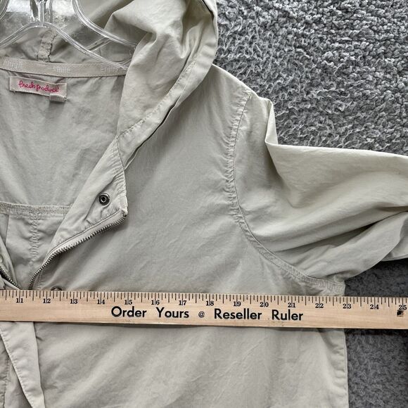Fresh Produce Jacket Womens Large Beige Lightweight Relaxed Full Zip Hooded - Picture 8 of 12